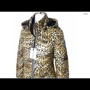 NOIZE Leopard Puffer Coat Size MEDIUM NWT